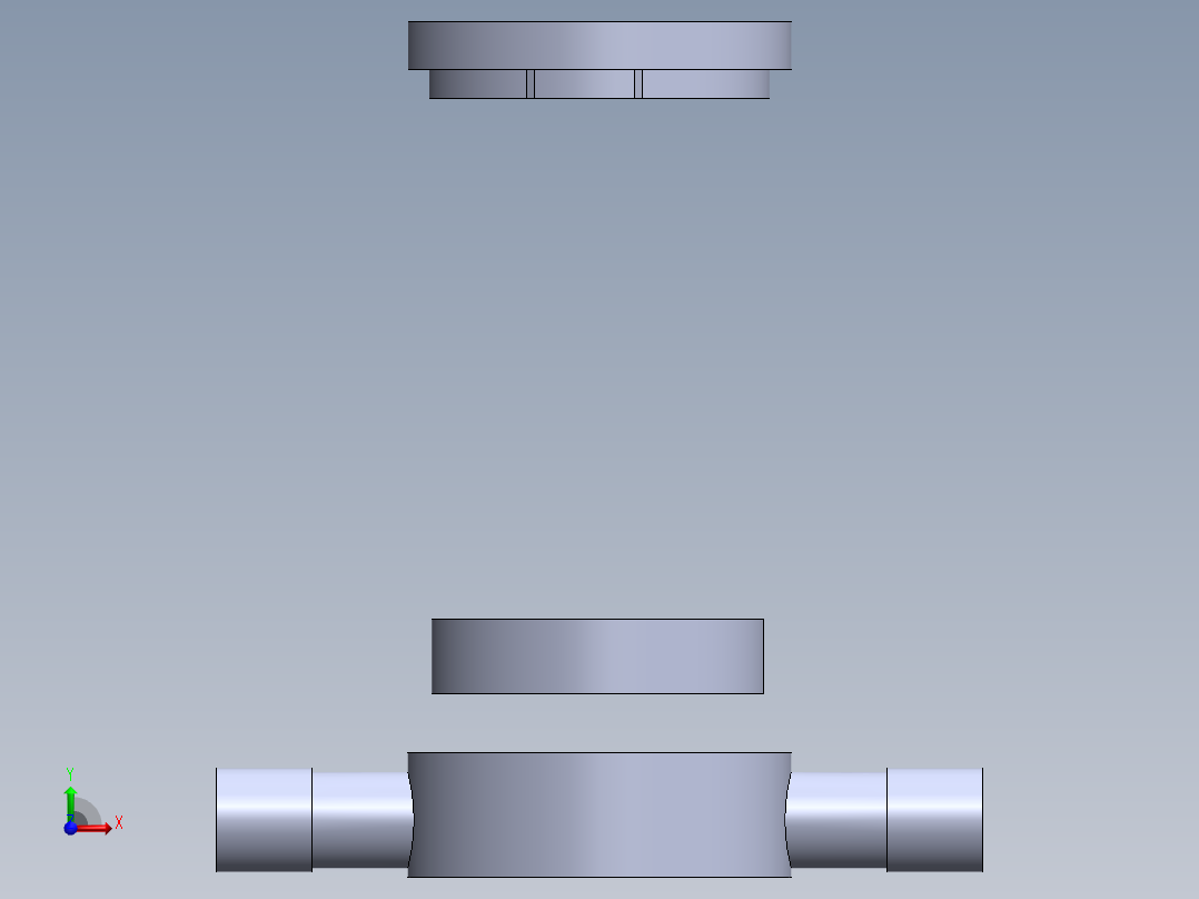 微型伺服分配水T形阀前视图