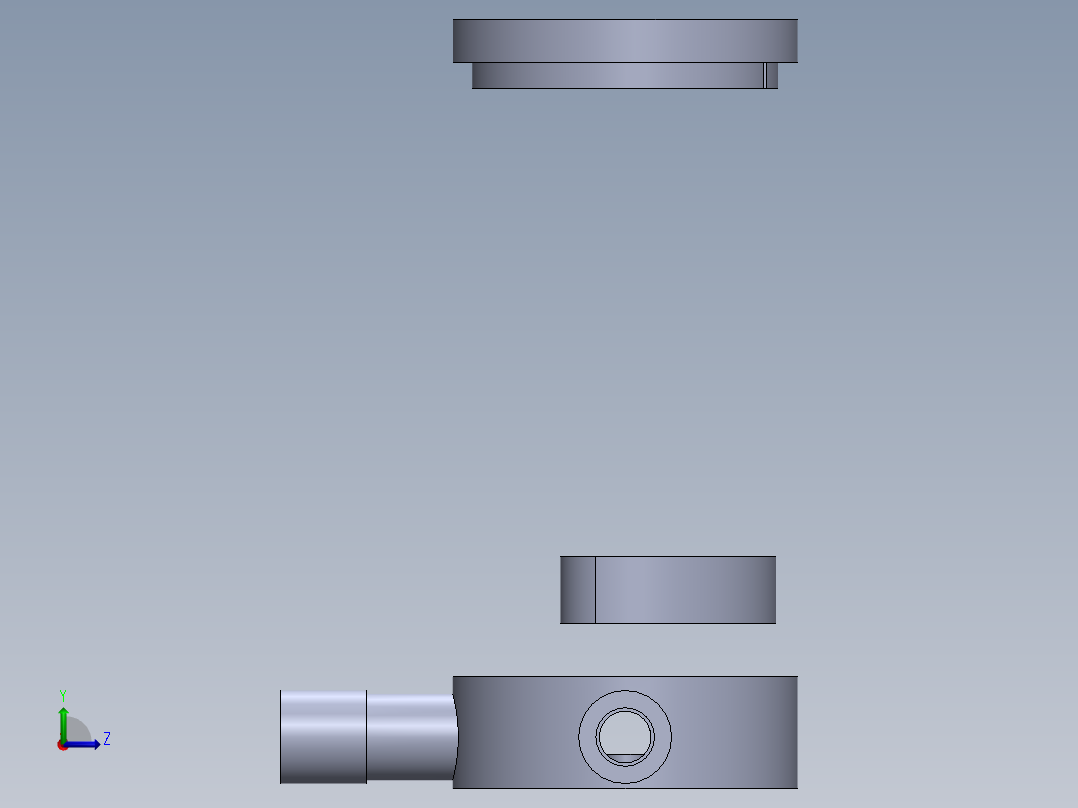 微型伺服分配水T形阀左视图