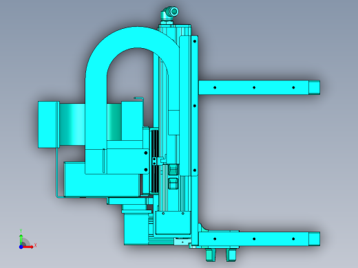 四工位移动抓取机构模型前视缩略图