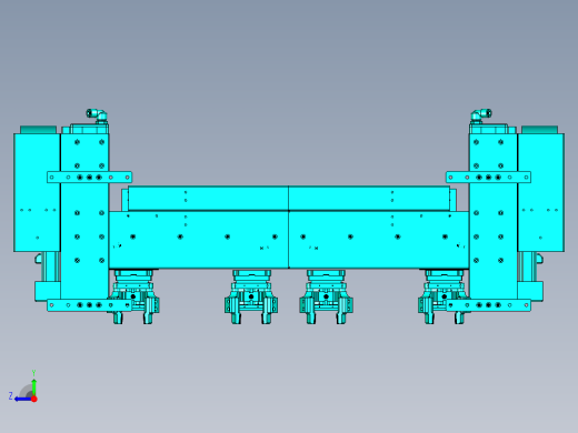 四工位移动抓取机构模型右视缩略图