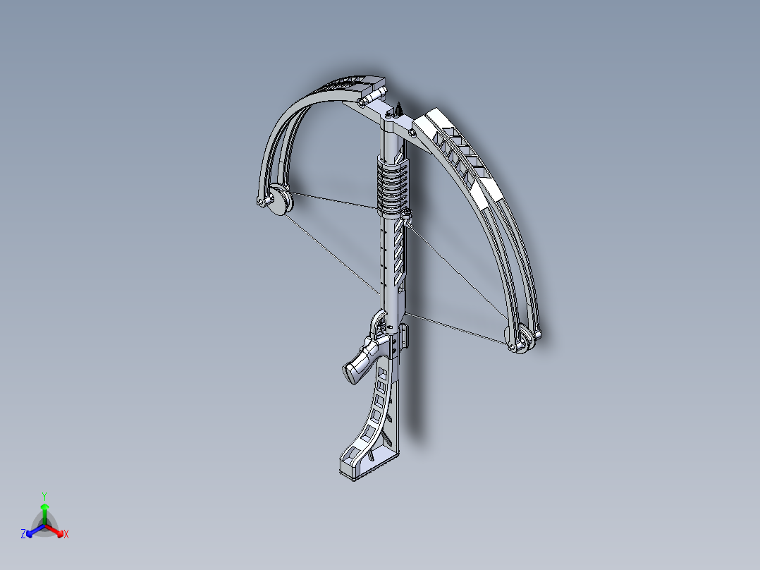 自动弩与弓箭三维模型