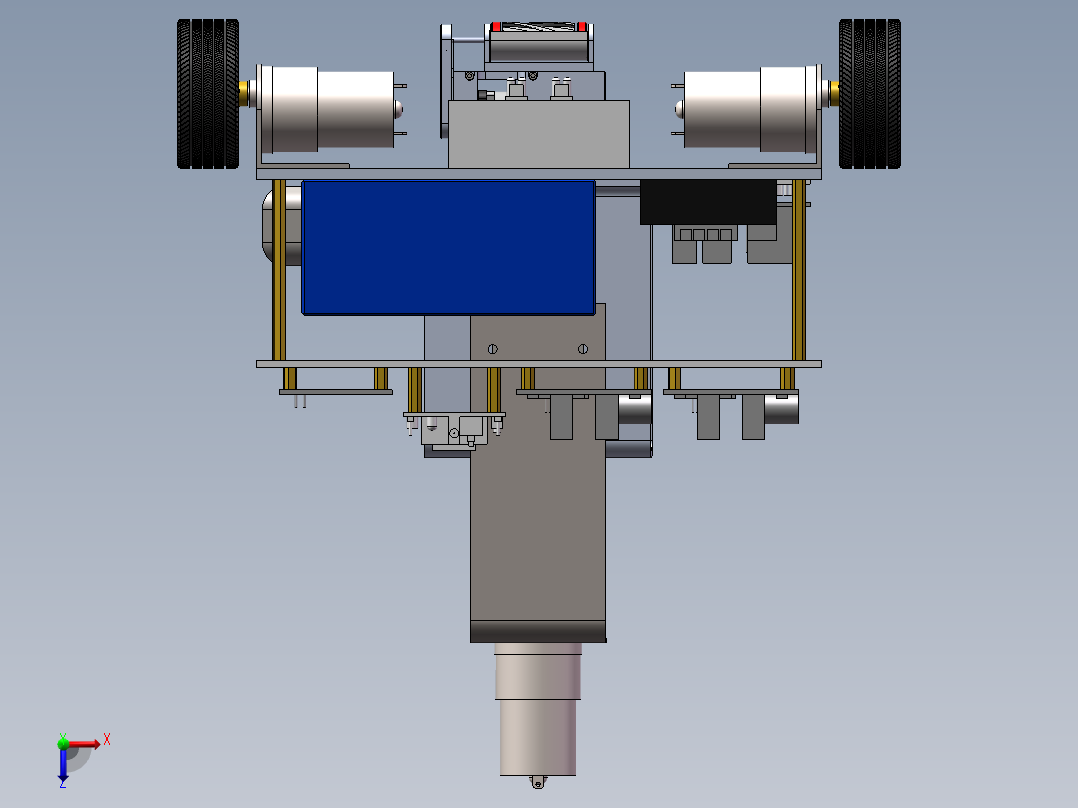 除锈打磨小车  sw20俯视图