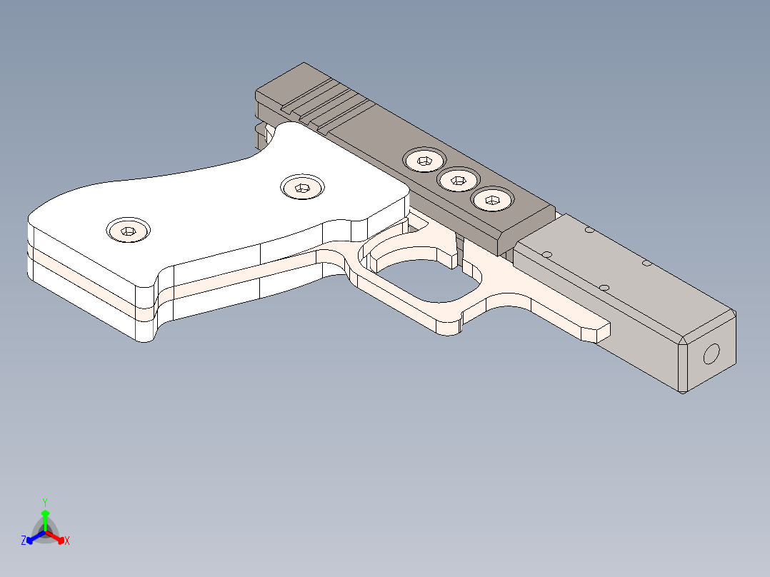 gb22手枪 6.8口径完整修复版本 含工程文件图正等轴测图