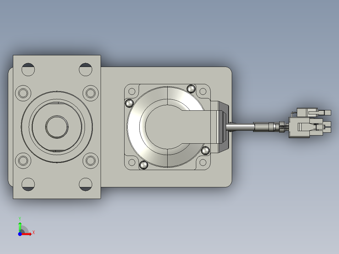 折返式HH65-R210-60法兰前法兰+外螺纹-B电动缸HH65-R210-60法兰前视图