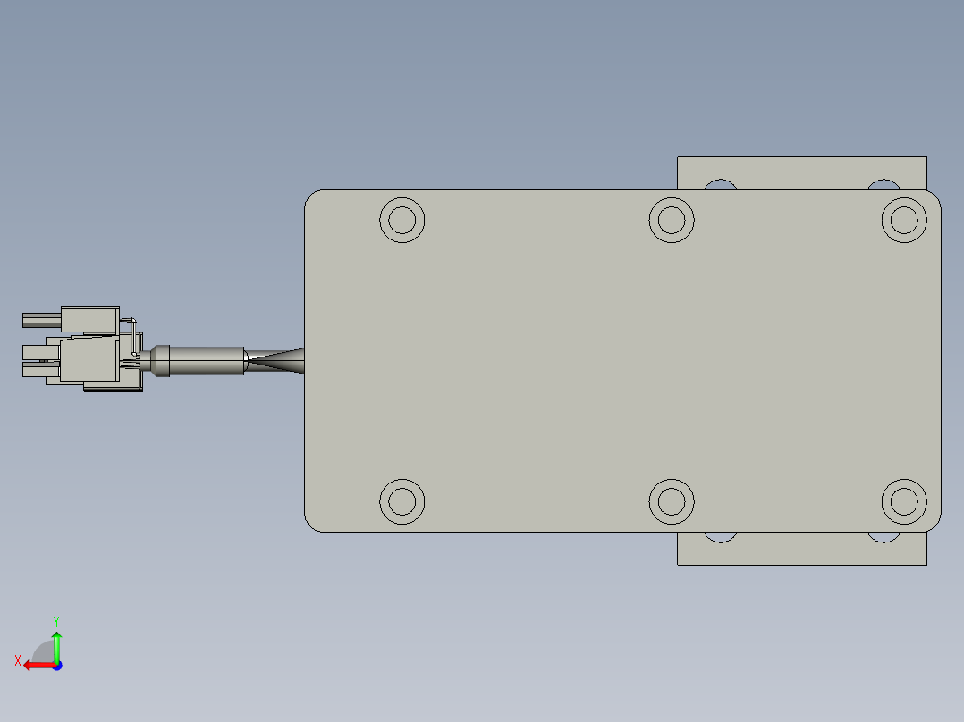 折返式HH65-R210-60法兰前法兰+外螺纹-B电动缸HH65-R210-60法兰后视图