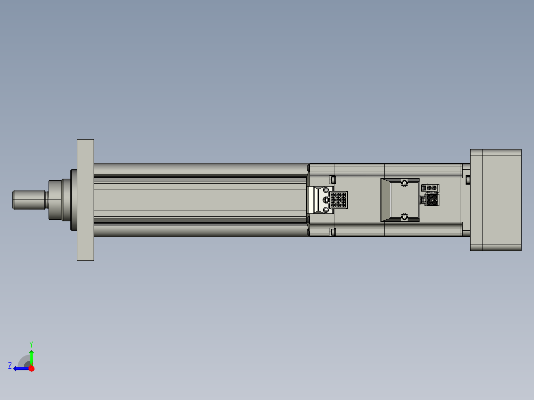 折返式HH65-R210-60法兰前法兰+外螺纹-B电动缸HH65-R210-60法兰右视图
