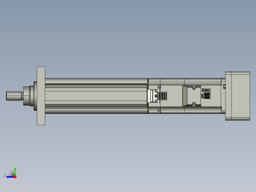 折返式HH65-R210-60法兰前法兰+外螺纹-B电动缸HH65-R210-60法兰右视缩略图