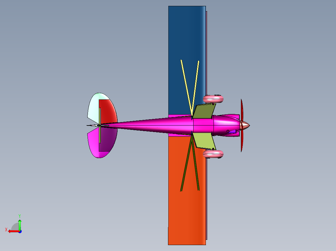 追踪定位的遥控飞机后视图