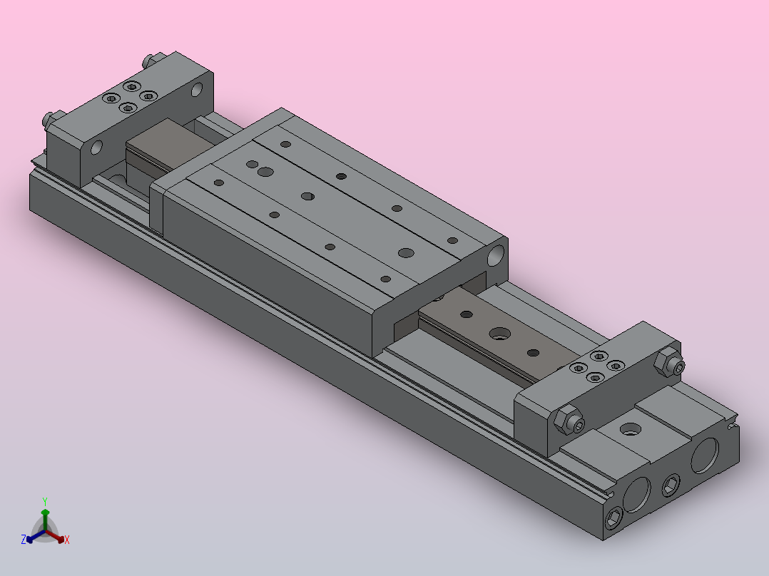 精确气动滑台(循环式直线导轨)HMXF20[HMXW20-150]主视图