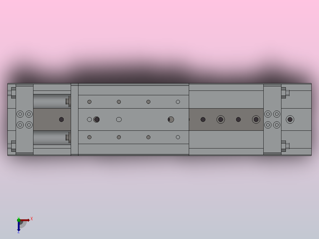 精确气动滑台(循环式直线导轨)HMXF20[HMXW20-150]俯视图
