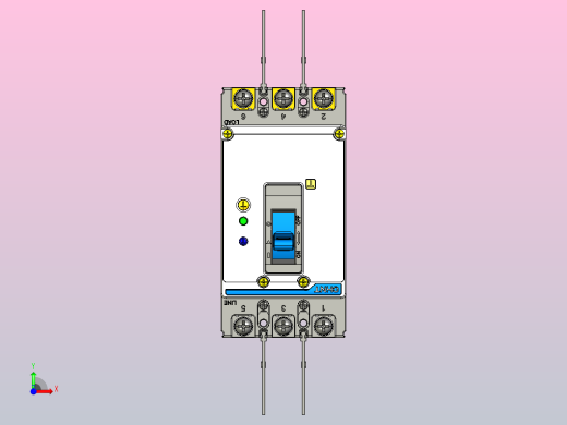 NXMLE-125H 3P剩余电流动作断路器三维模型202209前视缩略图