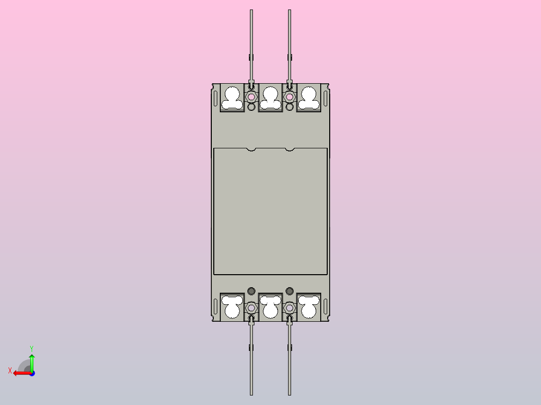 NXMLE-125H 3P剩余电流动作断路器三维模型202209后视图