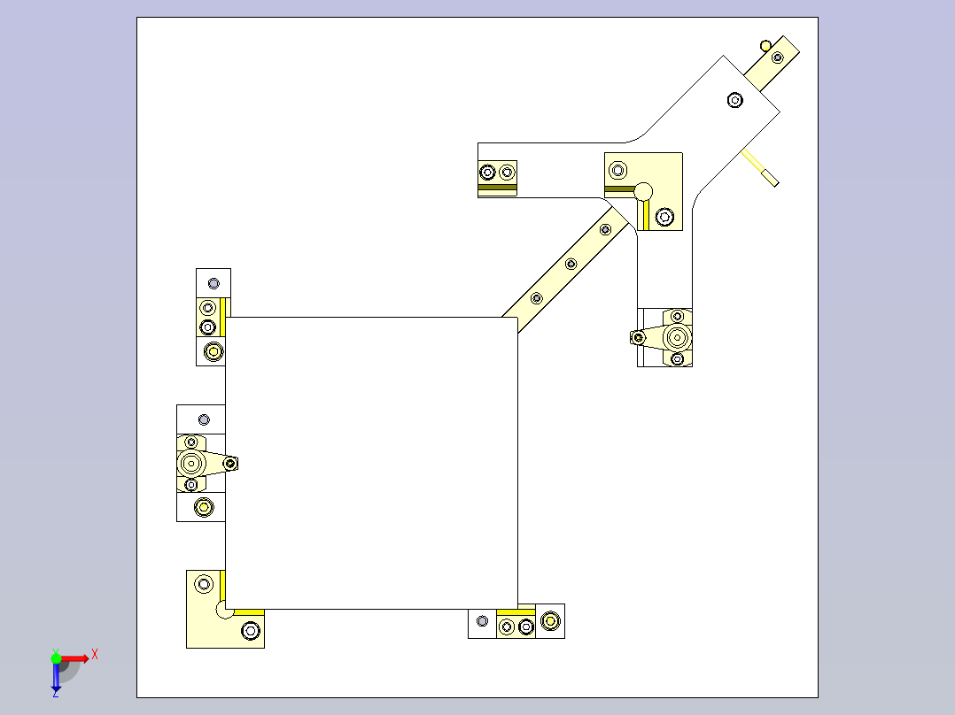 一款简易夹紧夹具3D图模型俯视图