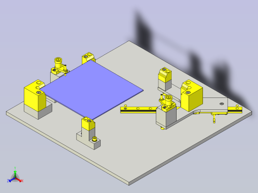 一款简易夹紧夹具3D图模型正等轴测缩略图