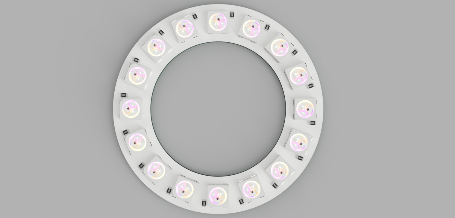 WS2812B环8至45 LED白色PCB