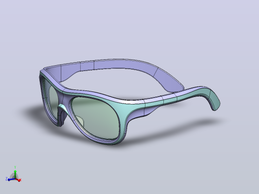 运动眼镜3D数模图纸 Solidworks设计