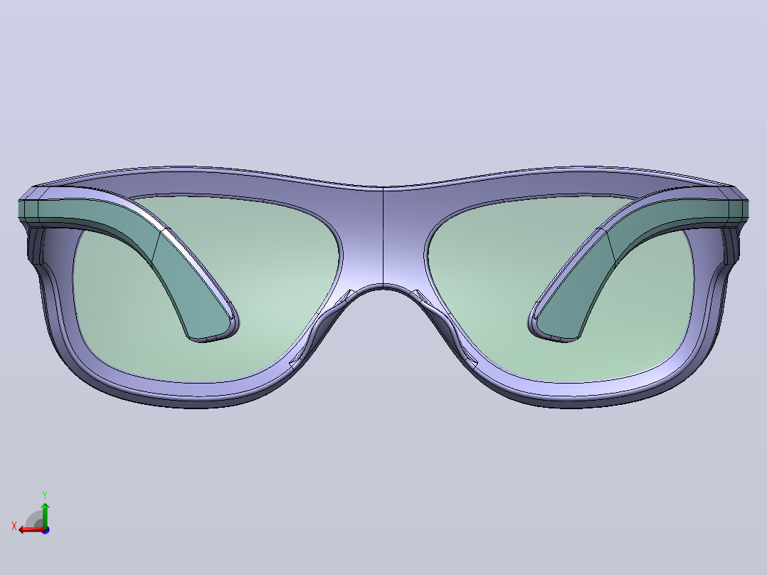 运动眼镜3D数模图纸 Solidworks设计后视图