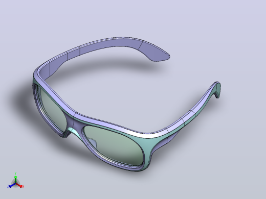 运动眼镜3D数模图纸 Solidworks设计正等轴测缩略图