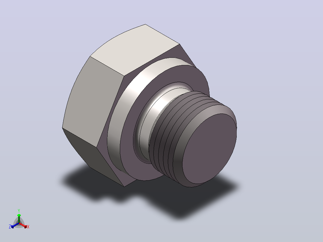 六角螺塞_M20×1.5×30正等轴测图