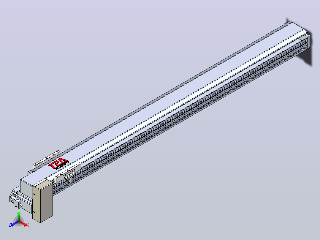 皮带直线轴半封闭可选导轨TPA-HNB-120D-110-L1100-RP-Y-P40-N3主视图
