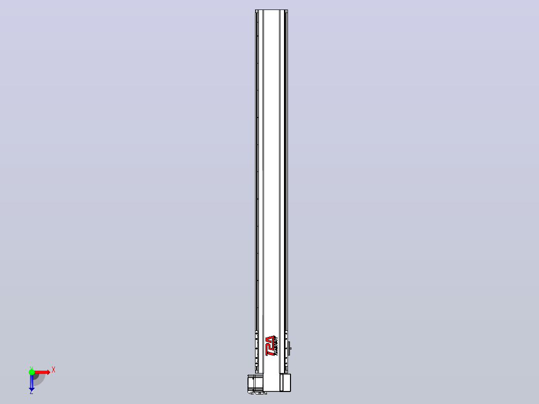 皮带直线轴半封闭可选导轨TPA-HNB-120D-110-L1100-RP-Y-P40-N3俯视图