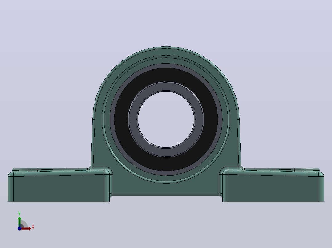 轴承座User Library-UCP205 PILLOW BLOCK -1前视图