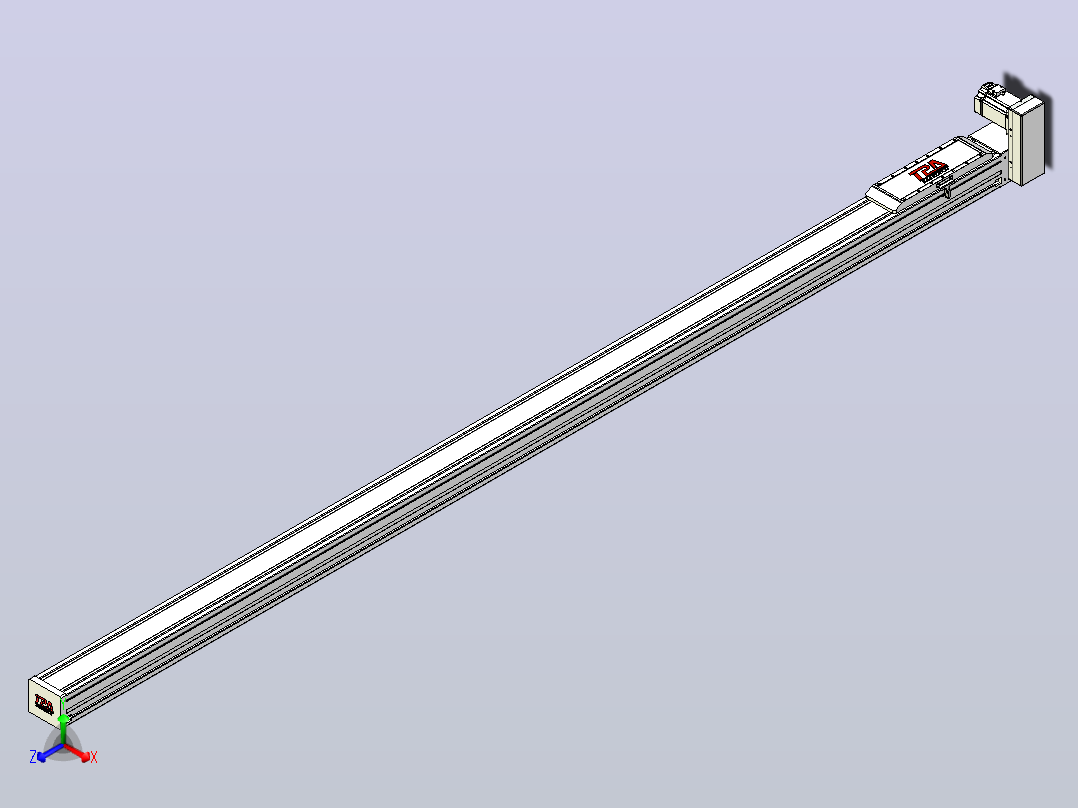 伺服电机集成皮带传动直线执行器TPA-OCB-120-224-L2950-LU-P75-N3主视图
