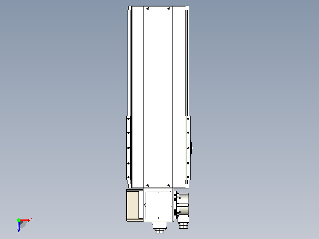 皮带直线轴半封闭可选导轨TPA-HNB-220D-176-L250-LP-Y-P1K-N3俯视图