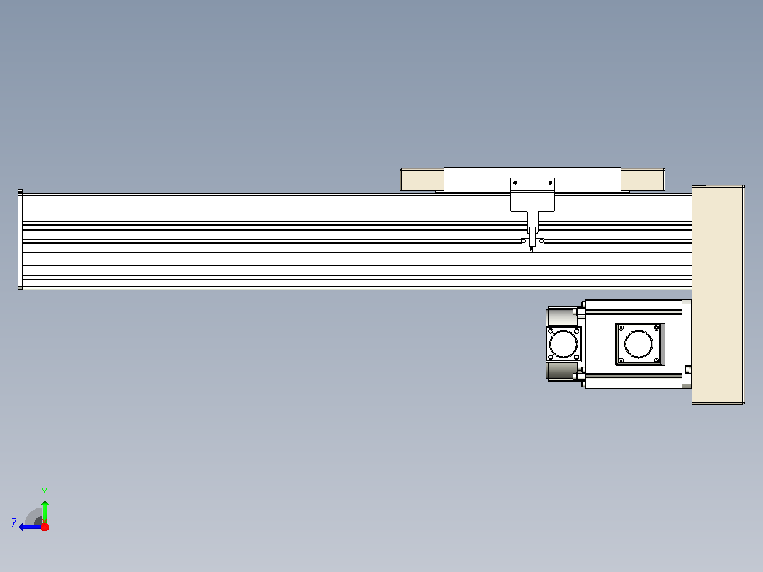 滚珠丝杠直线轴带导轨全封闭TPA-HCR-220D-3210C-L400-MP-Y-P1K-N3右视图