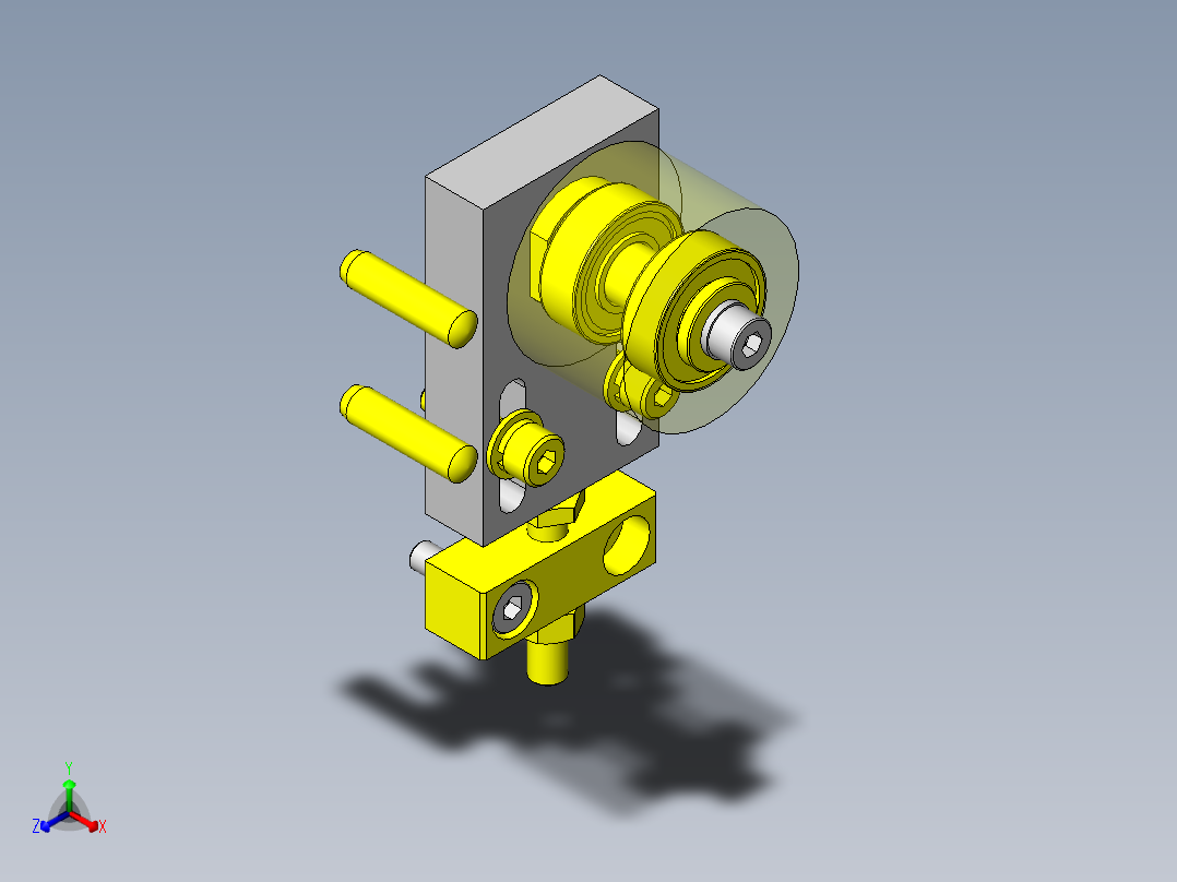 同步传送带用张力装置正等轴测图
