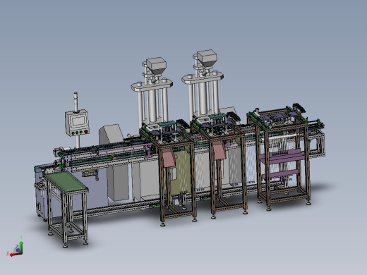 USB数据线材上下料与治具回流线设备3D图纸 Solidworks