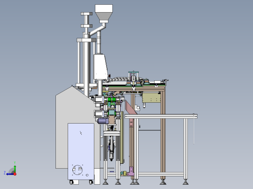 USB数据线材上下料与治具回流线设备3D图纸 Solidworks右视缩略图