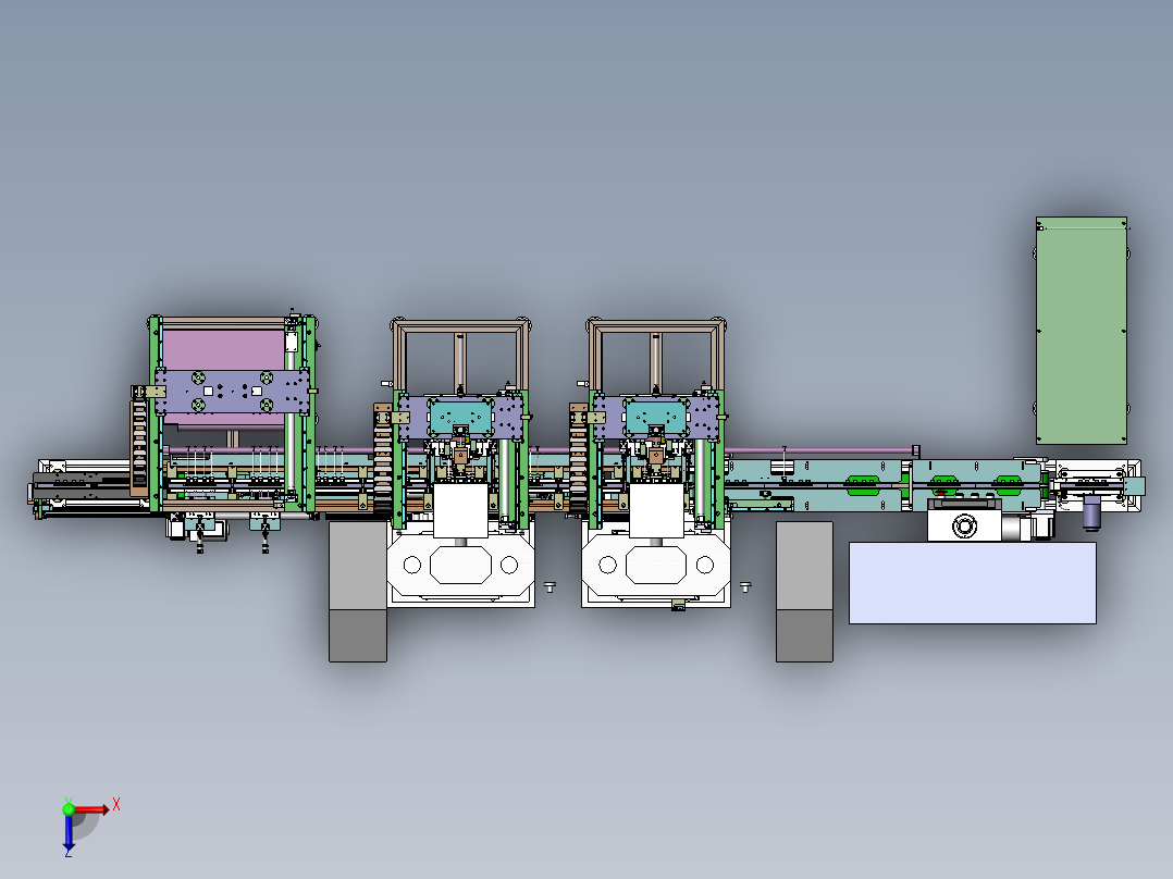 USB数据线材上下料与治具回流线设备3D图纸 Solidworks俯视图