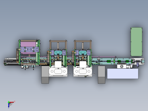 USB数据线材上下料与治具回流线设备3D图纸 Solidworks俯视缩略图