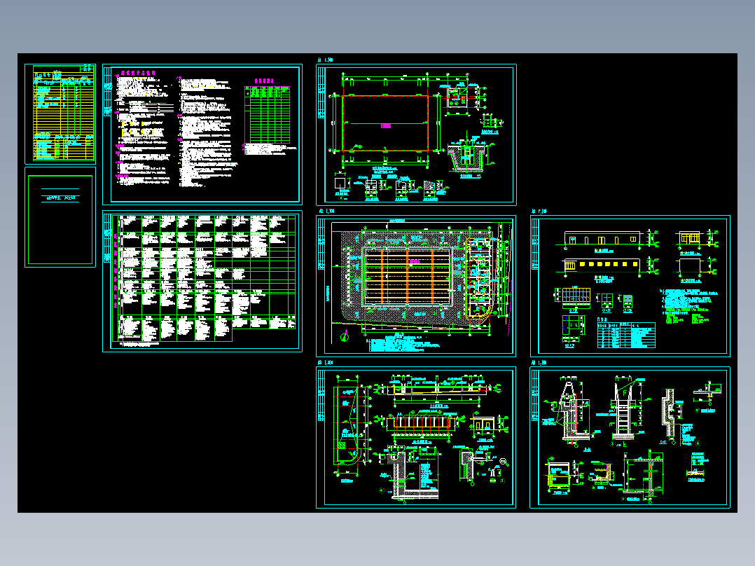 427.48㎡平方米学校游泳池设计施工图cad图纸图纸