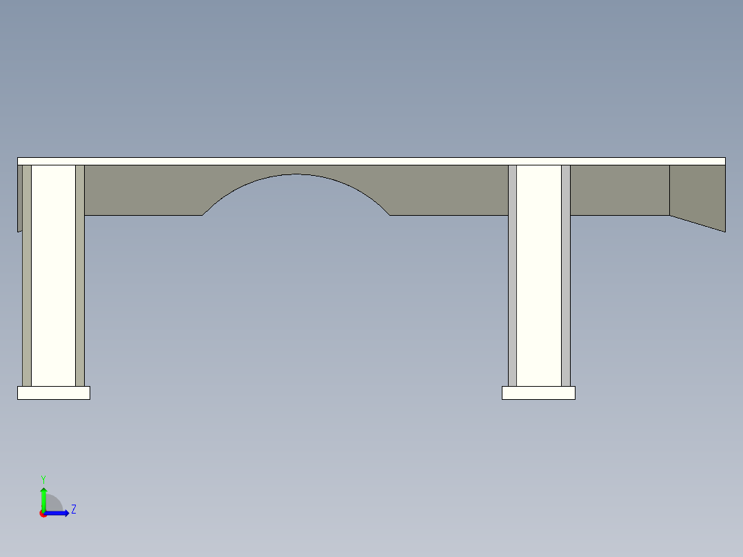 精整处理的金属盖板左视图