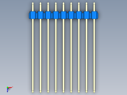 彩色公头100mil（2.54mm）系列-DS1021_blue_2x09p_100mil_Type43_rev1.0俯视缩略图