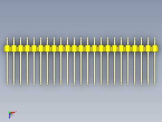彩色公头100mil（2.54mm）系列-DS1021_yellow_1x23p_100mil_Type5_rev1.0俯视缩略图