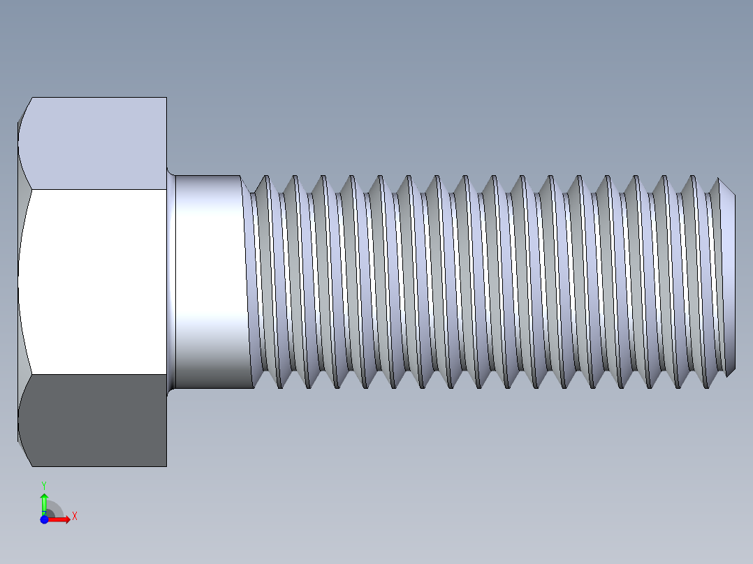UNC 六角螺栓-Hex Bolt 0.750-10 x 2前视图