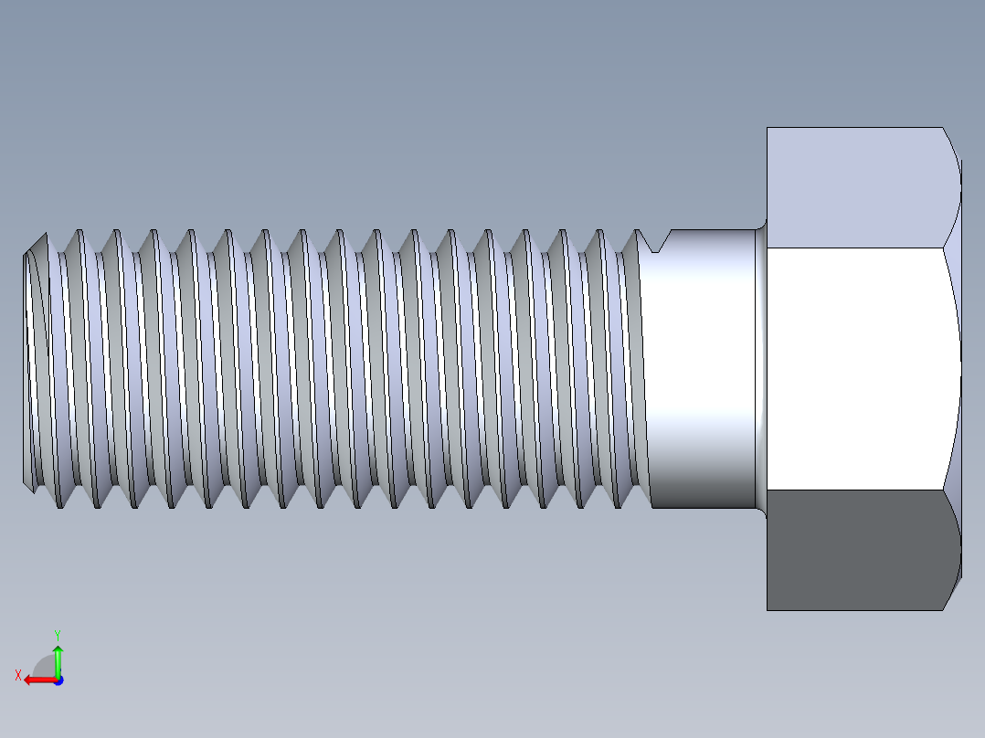 UNC 六角螺栓-Hex Bolt 0.750-10 x 2后视图