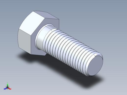 UNC 六角螺栓-Hex Bolt 0.750-10 x 2正等轴测缩略图