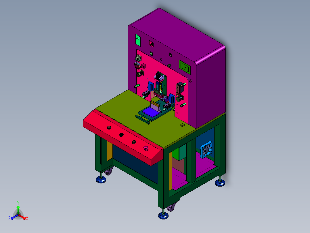 电容触摸屏预本压一体机正等轴测图
