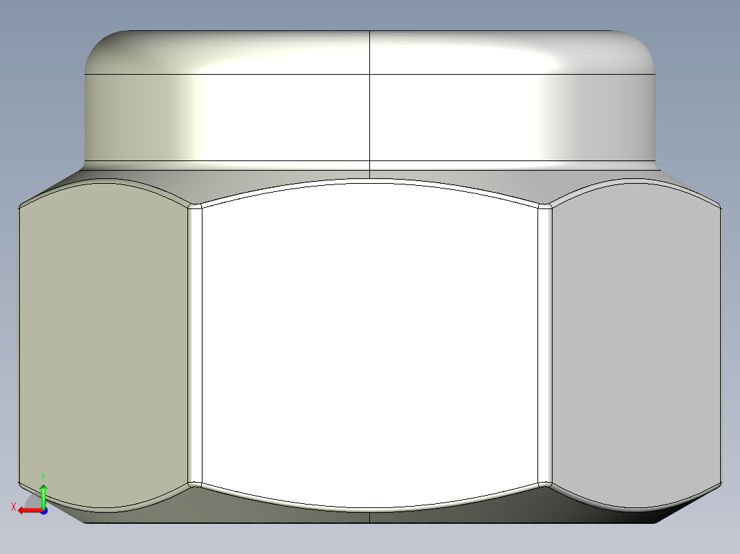 紧固件-IGES 0.3750 Lock Nut后视图