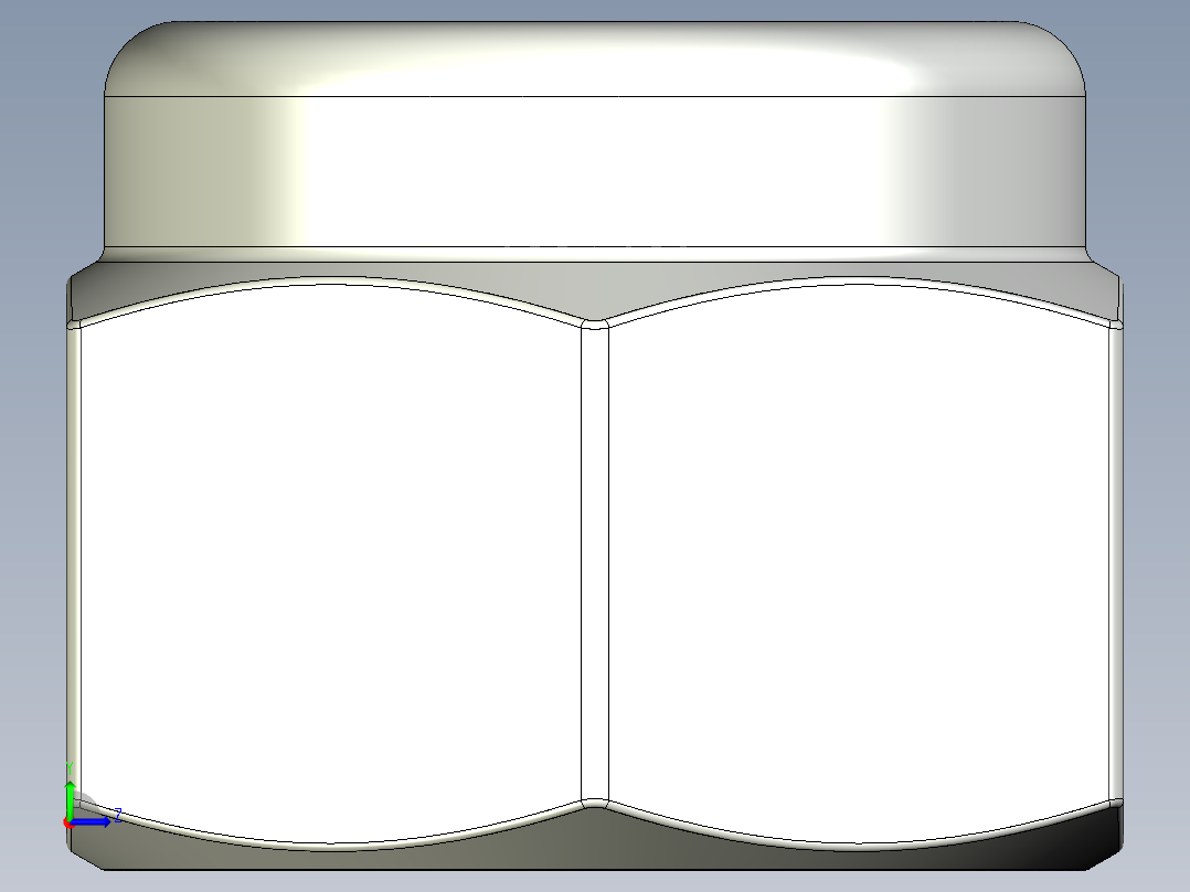 紧固件-IGES 0.3750 Lock Nut左视图