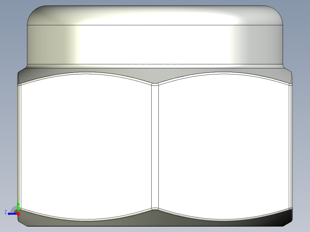 紧固件-IGES 0.3750 Lock Nut右视图