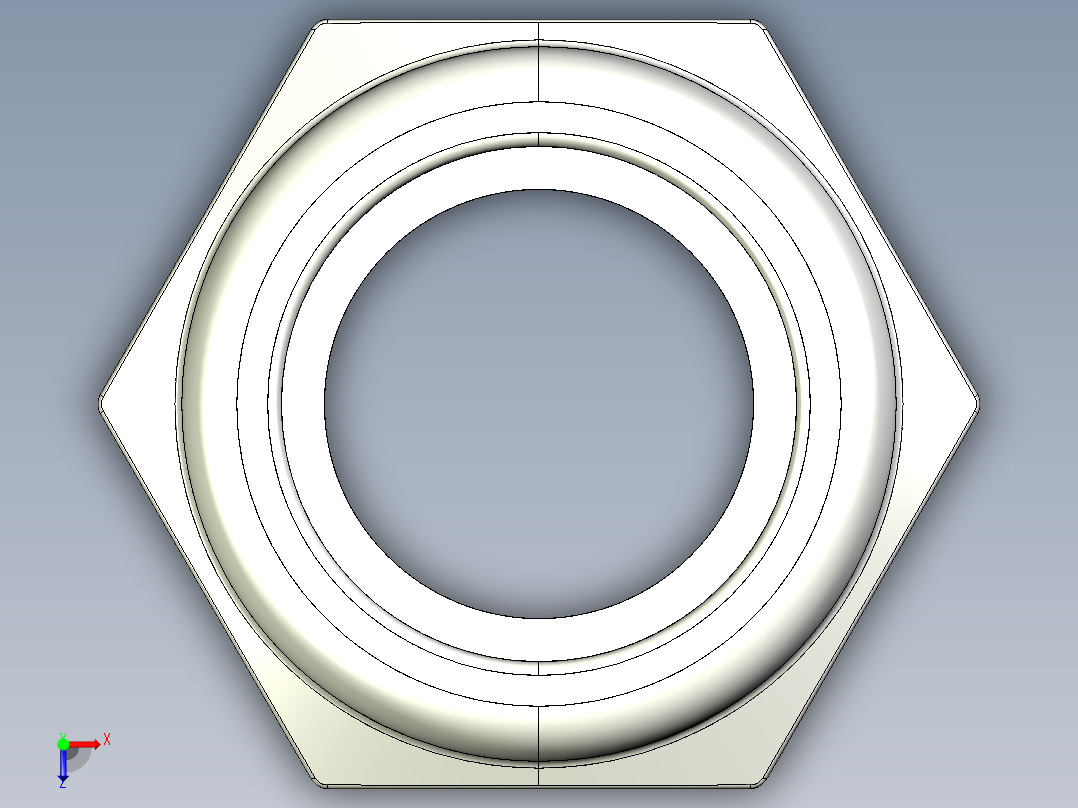 紧固件-IGES 0.3750 Lock Nut俯视图
