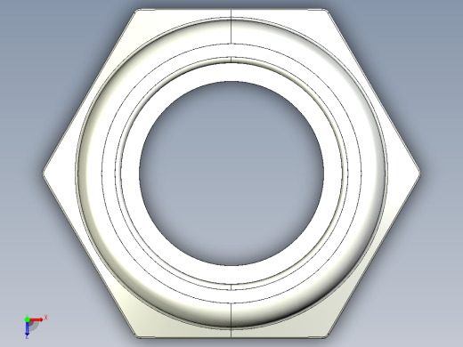 紧固件-IGES 0.3750 Lock Nut俯视缩略图