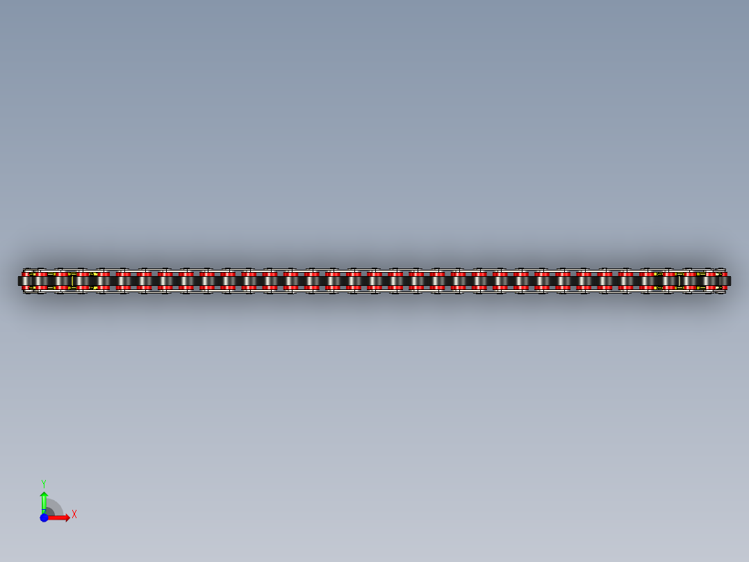 带中心滚子 VRP 的滚子链--stp前视图