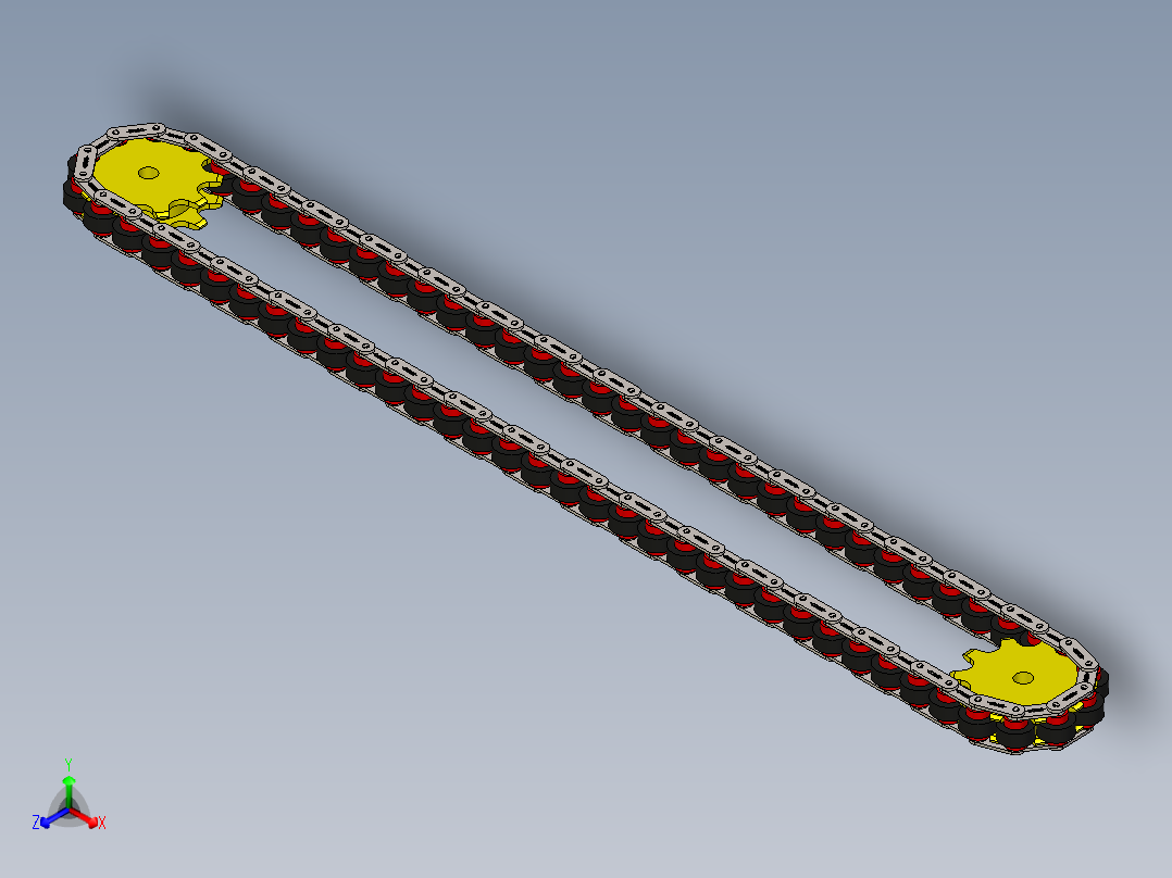 带中心滚子 VRP 的滚子链--stp正等轴测图