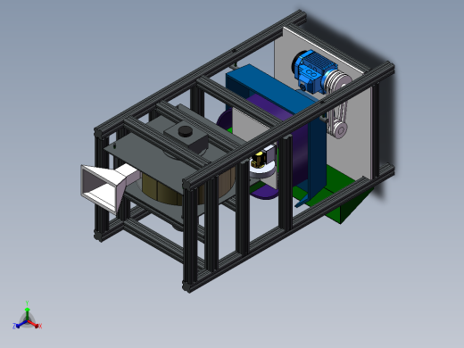 大蒜剥皮机(3)正等轴测缩略图